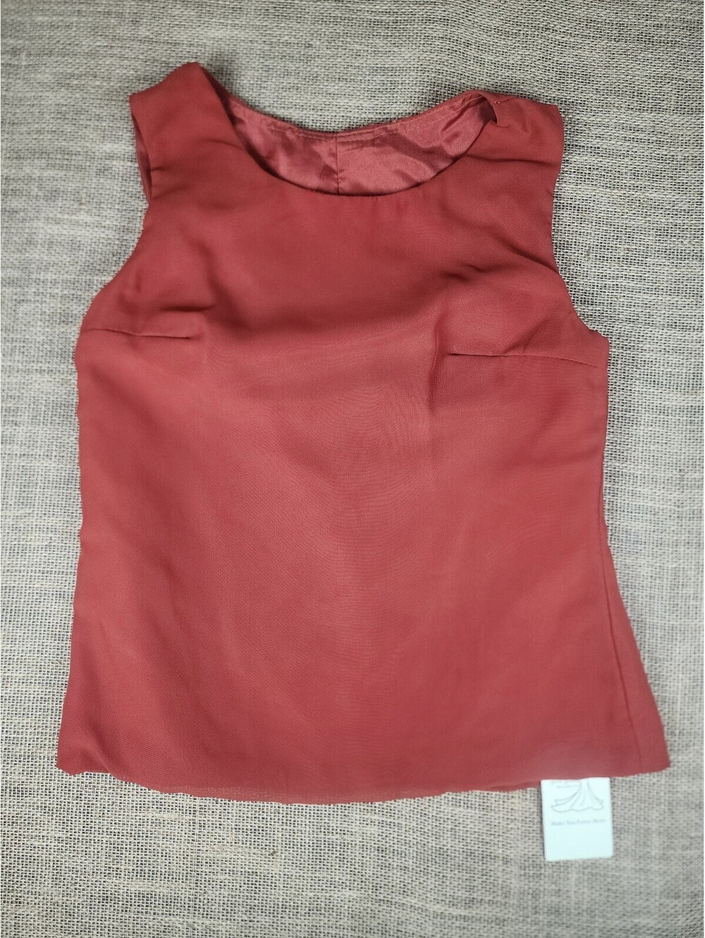 NWT Rust Red Sleeveless Satin-Like Blouse Top Size 8